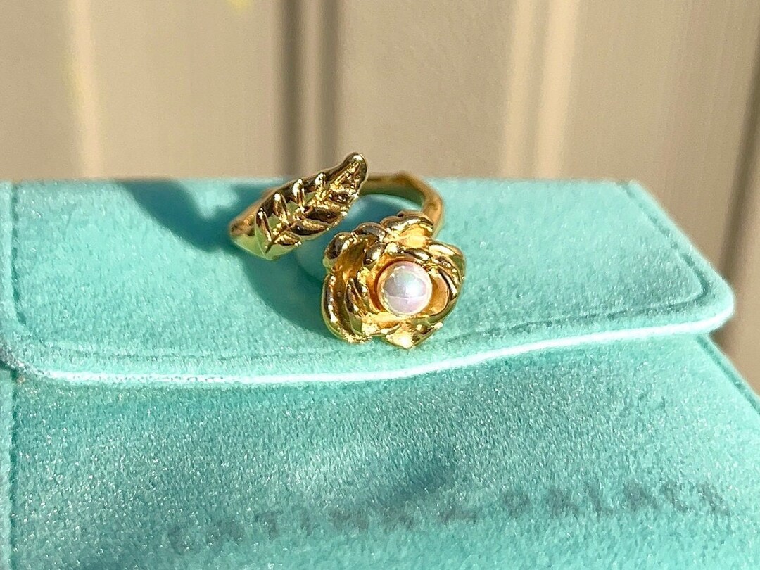 Gold Rose Flower Ring Adjustable Rose Ring Gold Rose Ring Etsy