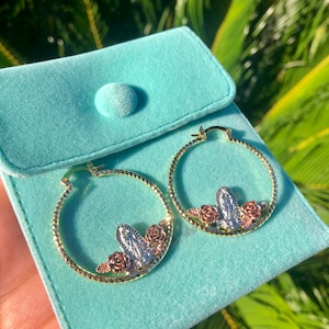 Virgencita Earrings, Virgin Mary Earrings, Virgen de Guadalupe earrings, Virgencita hoops