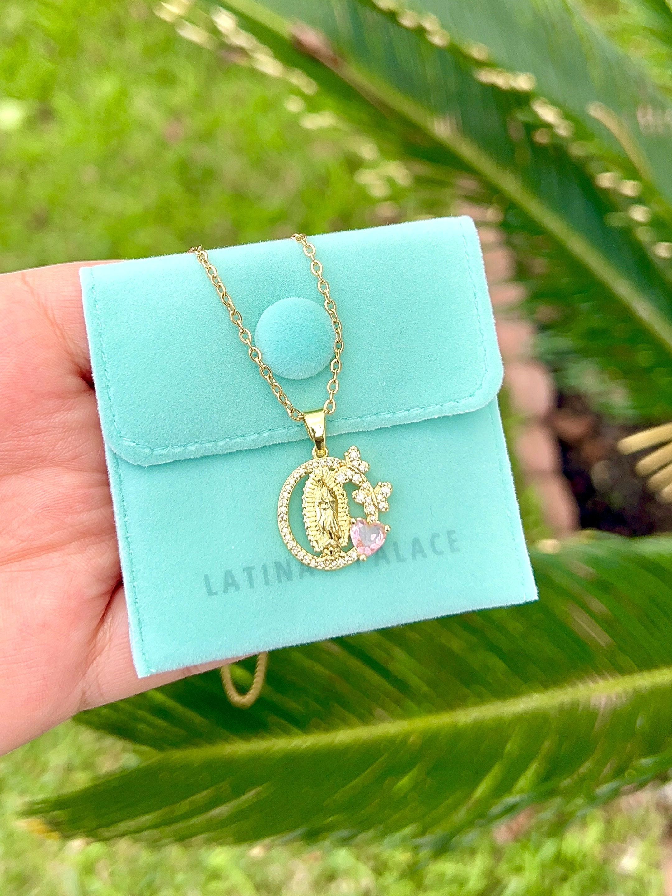 ゴールド Virgencita ネックレス、ハート Virgin Mary ネックレス