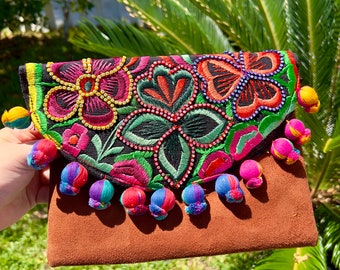 Mexican Embroidered Purse, Bolsa Mexicana, Mexican Floral Purse, Embroidered Floral Bag