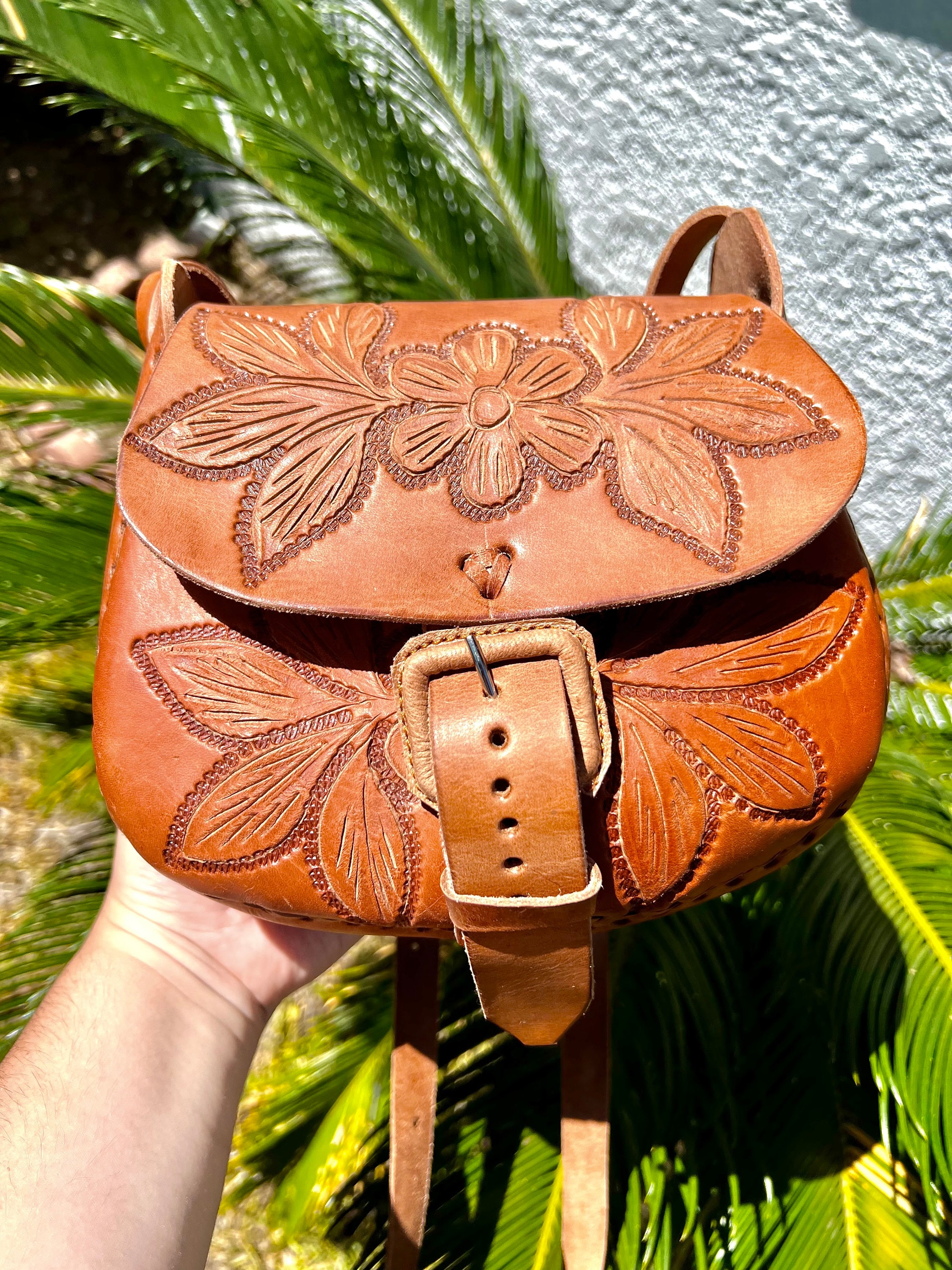 Mexican Leather Envelope Crossbody Bag