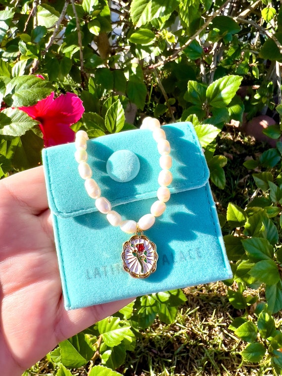 Buy Rose Necklace, Red Rose Necklace, Gold Rose Necklace, Rose