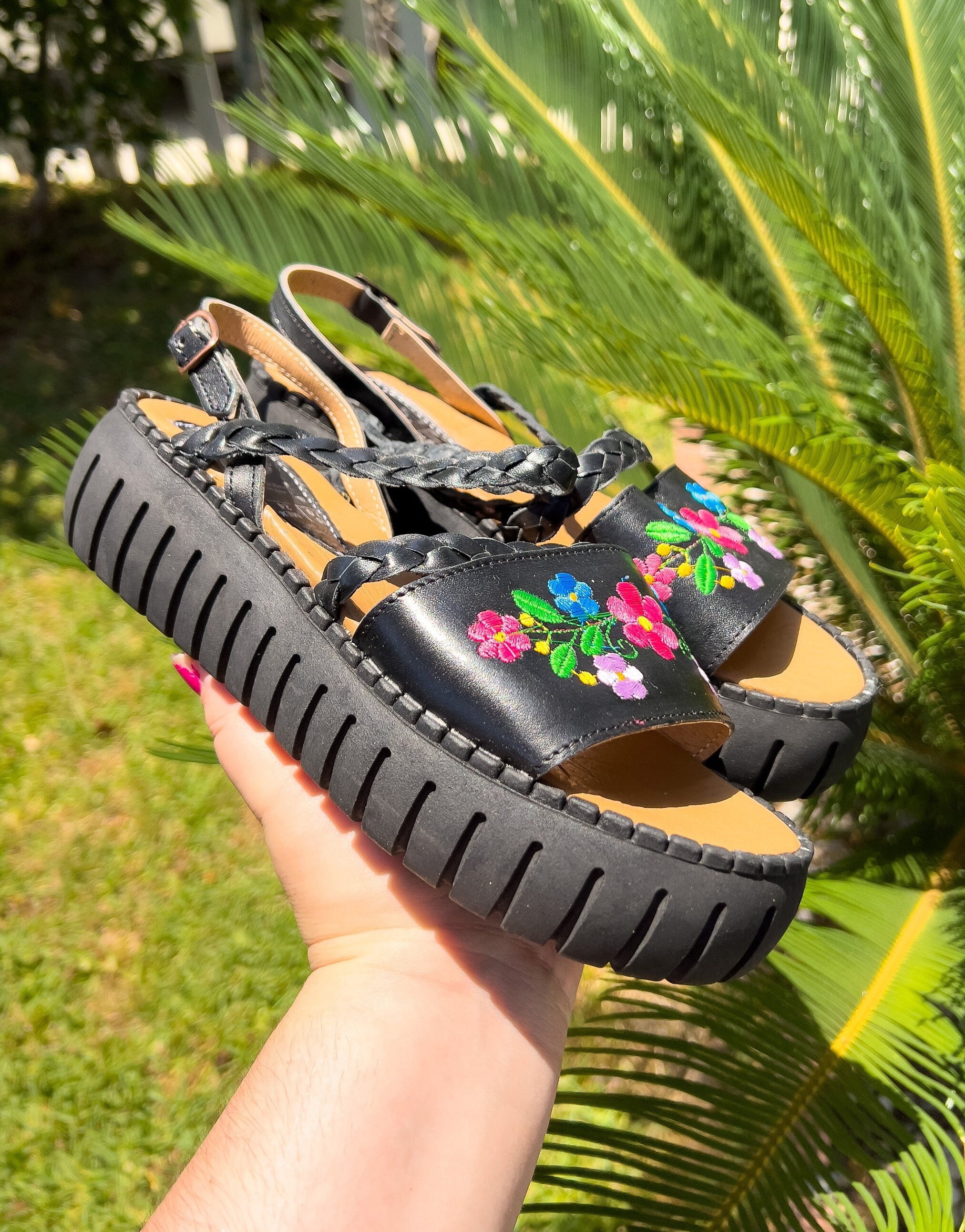 Black Platform Huaraches Mexicanos Black Huarache Sandals