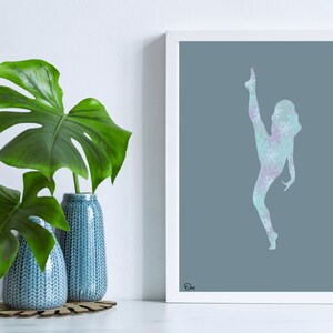Floral Dancer Silhouette - DOWNLOADABLE PRINT, Battement, Dance Printable, Ballet, Instant Digital Download, Wall Art, Minimal