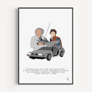 Back To The Future Inspired Print | Movie, Poster, DeLorean, Marty Mcfly, Gift, Wall Art, Custom, Personalised | Available in A5, A4 or A3.