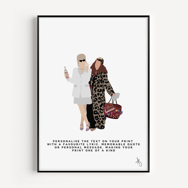 Absolutely Fabulous Inspired Print | TV, Patsy Stone, Gift, Poster, Wall Art, Ab Fab, Personalised, Custom | Available in A5, A4 or A3.