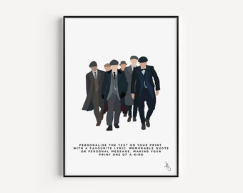 Peaky Blinders Inspired Print | TV, Tommy Shelby, Cillian Murphy, Poster, Wall Art, Personalised, Custom | Available in A5, A4 or A3.