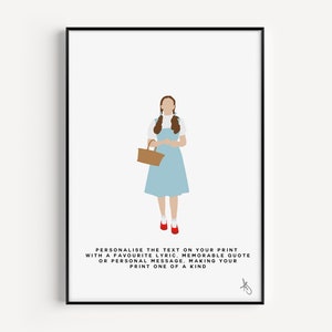 The Wizard Of Oz Inspired Print | Movie, Film, Gifts, Poster, Dorothy, Toto, Cute, Custom, Personalised | Available in A5, A4 or A3.