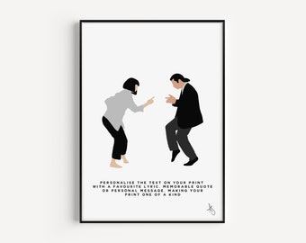 Pulp Fiction Inspired Print | Movie, Dance, Uma Thurman, Wall Art, Custom, Personalised, Gift | Available in A5, A4 or A3.