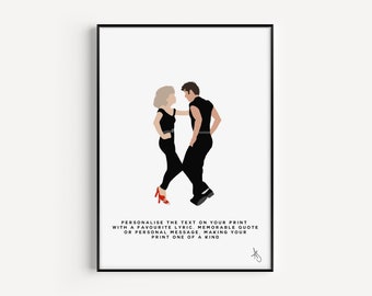 Grease Inspired Print | Movie, Film, Musical, Gift, Movie Quotes, Poster, Wall Art, Custom, Personalised | Available in A5, A4 or A3.