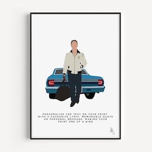 Drive Inspired Print | Movie, Gift, Poster, Wall Art, Ryan Gosling, Car, Driver, Custom, Personalised | Available in A5, A4 or A3.