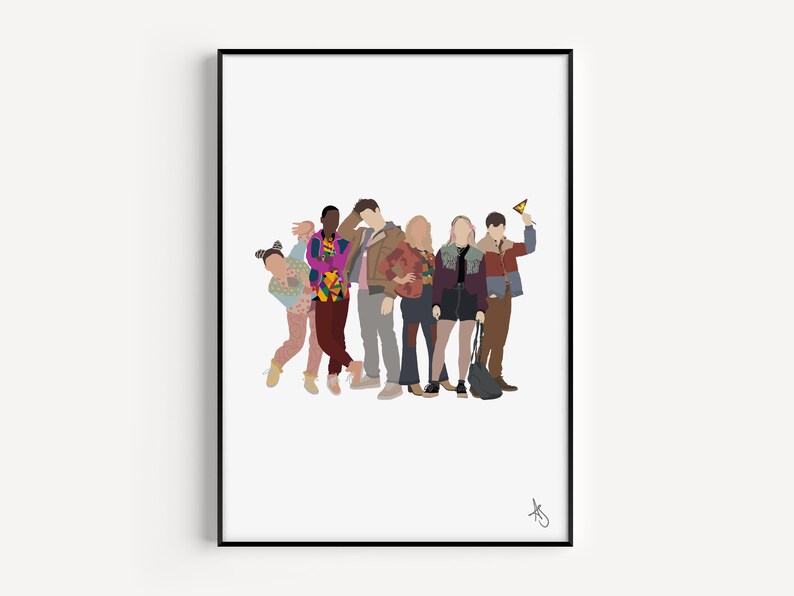 May include: A digital illustration of six people, five women and one man, standing together. The people are wearing colorful clothing and are smiling. The illustration is in a minimalist style and is set against a white background.