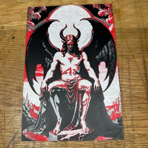 Lucifer (Matte Red, Silk White, Shiny Silk Silver and Black) 3D Picture offering or gift 6 inches Wide X 8 1/2 Inches Tall