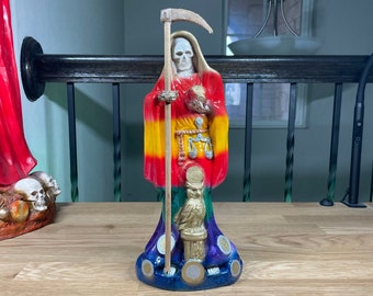 7 Color Santisima Muerte/Holy Death Statue-Hand Painted and Sealed-Blessed-Seeded