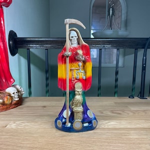 7 Color Santisima Muerte/Holy Death Statue-Hand Painted and Sealed-Blessed-Seeded