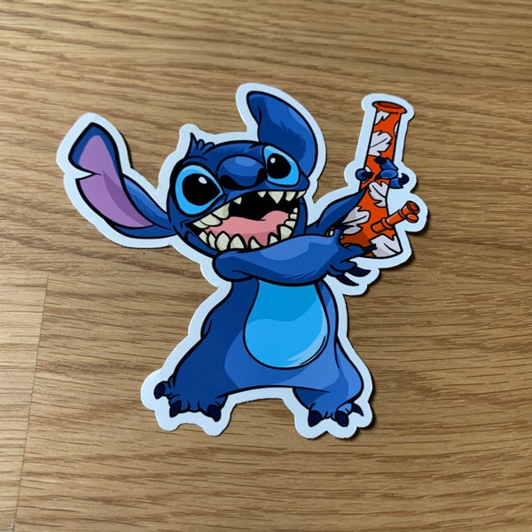 Stitch bong Sticker  - Glossy/Matte Die Cut Vinyl Sticker