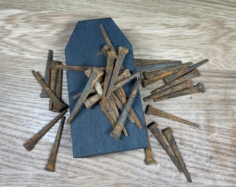 7 Storm Rusted Coffin Nails - Spells - Hoodoo - Ritual - Binding - Hexing - Curses
