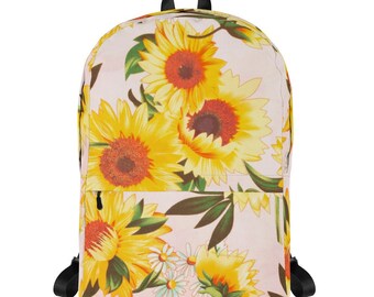 White sunflower cheap backpack