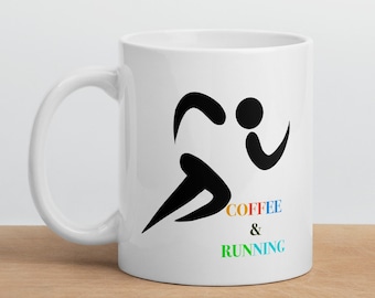 Coffee and Running Mug Runner Mug Running Coffee Mug Gift for Runner Runner Gift for Marathoner Running Gift Marathon Runner Coffee Mug