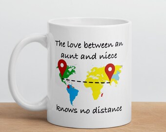 Moving Away Mug, Moving Mug For Aunt, Christmas Gift For Aunt, Connecting States Mug, State To State Mug, Long Distance Mug For Aunt