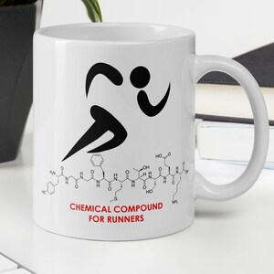 Met-enkephalin Chemical Compound for RUNNERS HIGH Endorphins 11 ounce DISHWASHER / Microwave Coffee Mug - Superb Gift for Runners