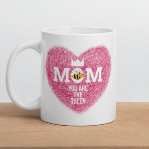 Mum You&#39;re Our Queen Bee, Personalised Coffee Tea Mug, Mothers Day Present, Mummy Gift,