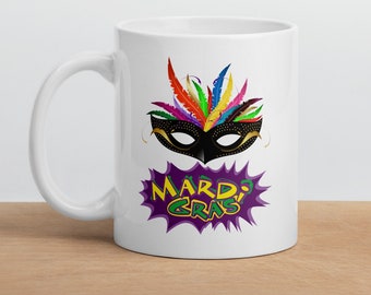 Mardi Gras Mok, New Orleans Mok, Grappige Koffie Mok, Carnaval Mok, Koffie Lover Mok, Fun Verjaardag Mok