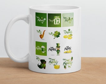 Kleeblatt Becher, Kleeblatt, St. Patrick es Day, Irisch, Tasse, Personalisiert, Custom, Geschenk, Kaffeebecher, Glücksbringer