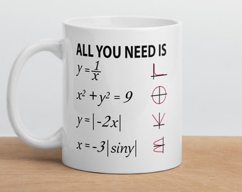 Math Mug, All You Need Is Love, Funny Math Gift, Math Coffee Mug, Math Teacher Gift, Mathematics Mug, Funny Coffee Mug, Teacher Mug