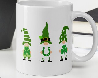 St. Patrick's Day Gnomes Mug, Green Gnomes, Gift, Irish, Beer, Gnomies, Luck of the Irish, St. Paddy's Day, Hanging With My Gnomies