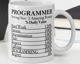Programador nutricionista, taza de programador, regalo de programador, taza de café de programador, idea de regalo de programador, regalo para programador