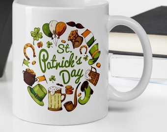 Bonne | de tasse de la Saint-Patrick Bonne Saint-Paddy | Bonne Saint-Patrick | Tasse à café | Mug du jour des feuilles