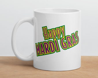 Mardi Gras Mok, Happy Mardi Gras Gift, Carnaval Koffie Cup, New Orleans Gift, Mardi Gras Geschenken, New Orleans Mok, Carnaval Mok