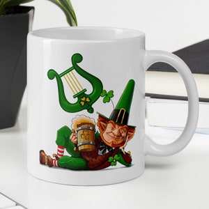Vintage St Patrick&#39;s Day Coffee Mug, Tea/Coffee Mug gift, Irish Day Mug, Music Mug, St. Patricks Day Coffee mug, Irish Lovers Mug
