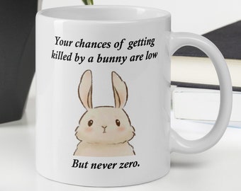 Rabbit Coffee Mug, Cute Bunny Gift, Pet Rabbit Lover, Funny Gift for Her, Him, White Rabbit, Rabbit Mom, Rabbit Dad Easter, Meme