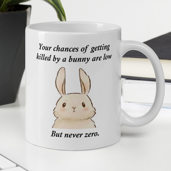 Rabbit Coffee Mug, Cute Bunny Gift, Pet Rabbit Lover, Funny Gift for Her, Him, White Rabbit, Rabbit Mom, Rabbit Dad Easter, Meme