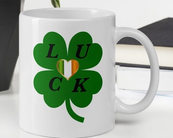 Lucky St. Patrick's Day Irish Coffee Mug, Lucky Charm Gift, Irish Mug Gift, Luck Mug, Irish Tea Cup, Art Mug, Lucky Irish, Saint Patrick