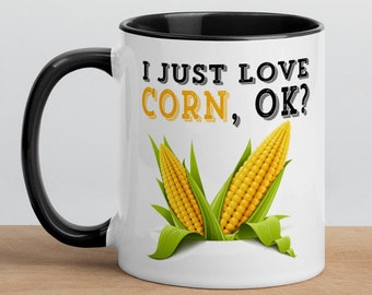 I Love Corn Mug - Cute Corn Mug for Corn Lovers - Corn on the Cob Gift Mug - Cute Corn Gift Idea - Cool Corn Coffee Mug - Corn Farmer Mug