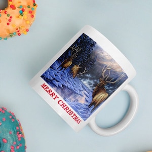 Snowy Mountains Mug, Winter Mug, Christmas Mug, Xmas Mug, Holiday Mug, Christmas Gift, Winter Coffee Mug, Winter Forest Mug