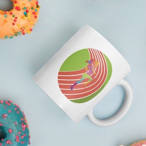 Female Runner Coffee Cup - Engraved Gift for Trail Runner, Running Mug Birthday Present for Woman
