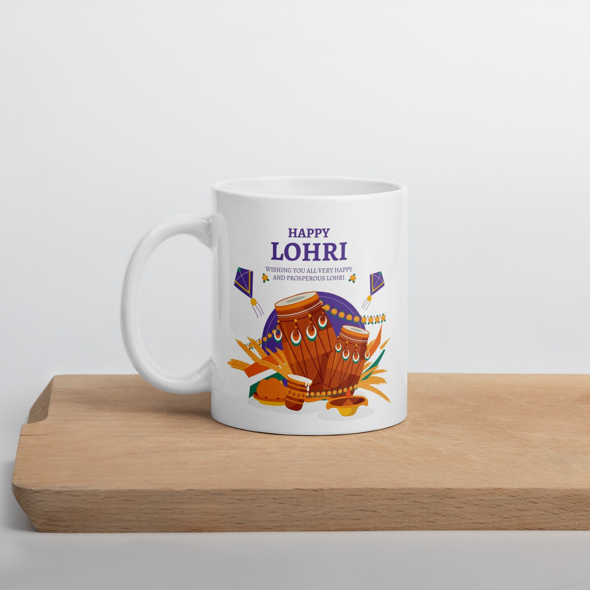 Happy Lohri Festival Celebration Coffee Mug Fire/Flame - Perfect Gift for Indian Family, Friends & Coworkers 11oz/15oz