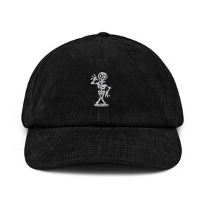 Retro Sneaking Skeleton | Corduroy Hat For Him | Corduroy Hat For Her
