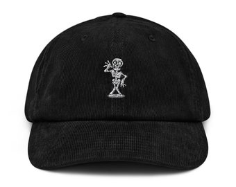 Retro Sneaking Skeleton | Corduroy Hat For Him | Corduroy Hat For Her