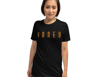 Camiseta de mel, camisa feminina ou unissex de mel, camisa com slogan minimalista, camiseta moderna e elegante para presente