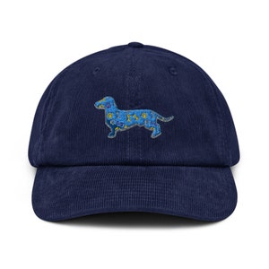Corduroy Hat Embroidered With Dachshund | Corduroy Hat For Him | Corduroy Hat For Her