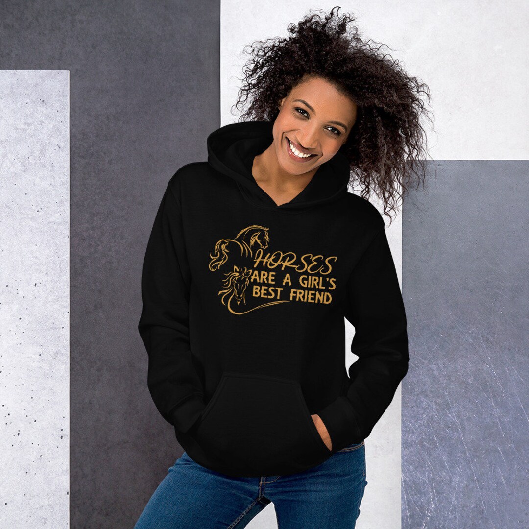 Baddery Paarden hoodie meisjes - My Horse - kindertrui met capuchon paard, rijsport cadeau, lichtroze, 164 Baddery Paarden hoodie meisjes - My Horse - kindertrui met capuchon paard, rijsport cadeau, lichtroze, 164