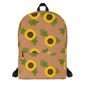 Sunflower Backpack, Girls Bookbag, Back to School Bag, Girls Flower Backpack, Sunflower Gifts, Girls Carry On Bag, Sunflower School Bag