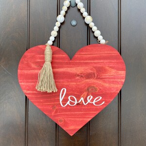 Heart shaped red love door/wall hanger image 1