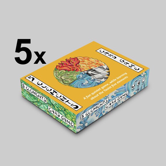 5pack Five Elements Card Game for fun and Taoist learning Etsy