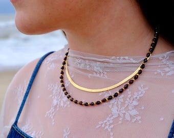 Garnet Birthstone Gold-Filled Necklace, One-of-a-kind Jewelry